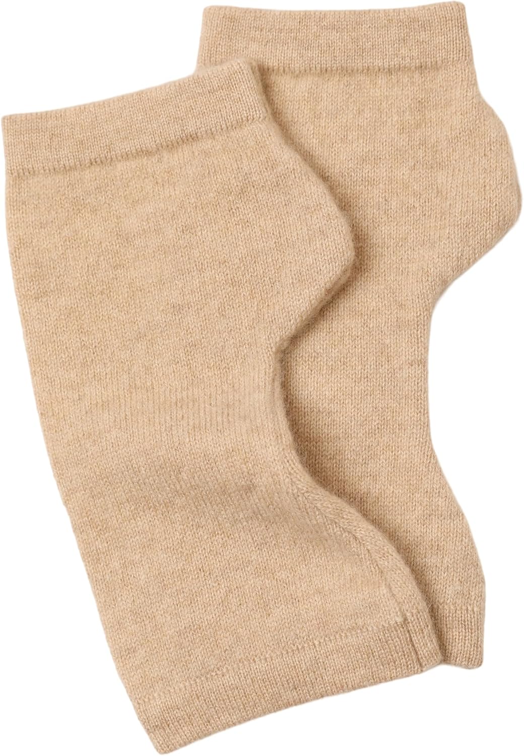 Kaschmir-Wolle Damen Pulswärmer fingerlose Handschuhe Hand-Stulpen 19 cm X 10 cm Taupe Beige, 19 cm