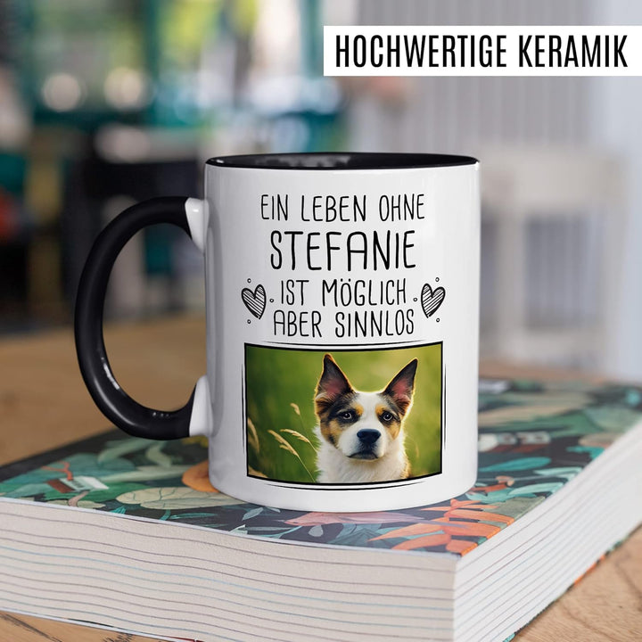 Haustier Tasse personalisiert mit Bild und Name custom Kaffeetasse Hund Katze Geschenk anpassbar Tie