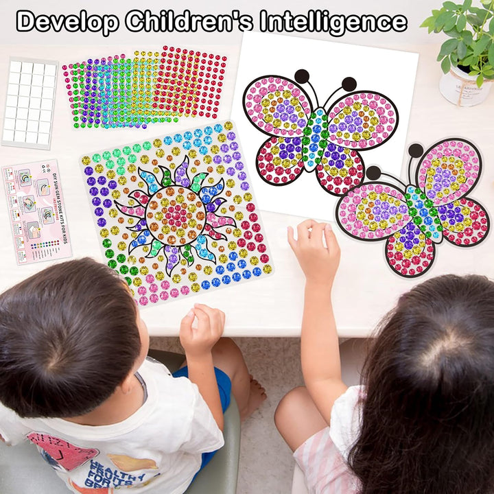 6 Stück Sonnenfänger Kits für Kinder Alter 6 7 8 9 10,DIY Diamant Malerei Kit Schmetterling Sonnenbl