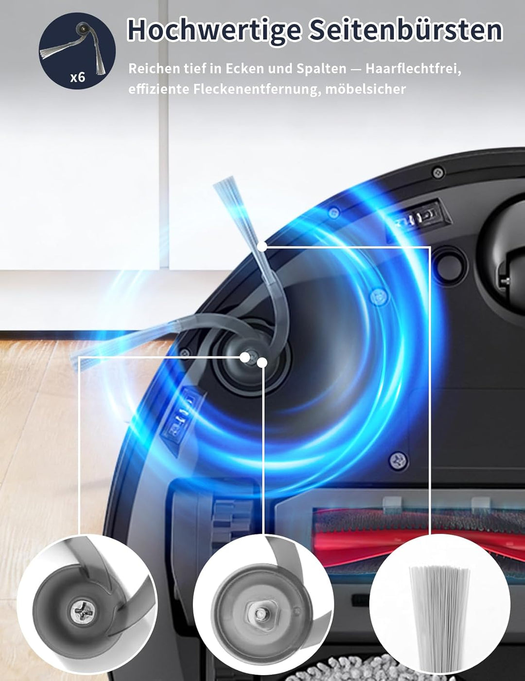 24 Stück Zubehör für Roborock Saros Q10 S5+ | mit 2 Hauptbürsten, 4 Feuchttücher, 4 HEPA-Filter, 6 S