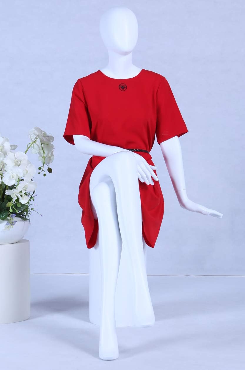 CH+39 sitzend Frau Schaufensterpuppe weiss matt lackiert hochwertig Egghead mit Metallplatte Frau We