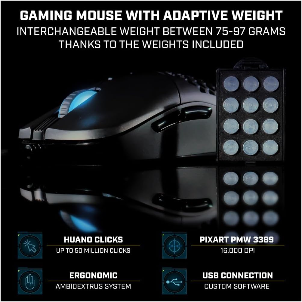 Newskill Arakne Tournament Ratón Gaming RGB 16000DPI, Tournament