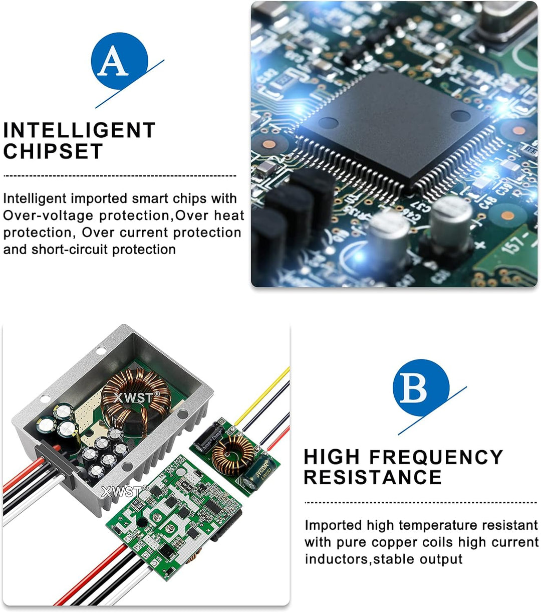 Blaue Schale DC 12V auf 24V Spannungswandler 15A 360W Auto Netzteil Wandler Konverter Transformator