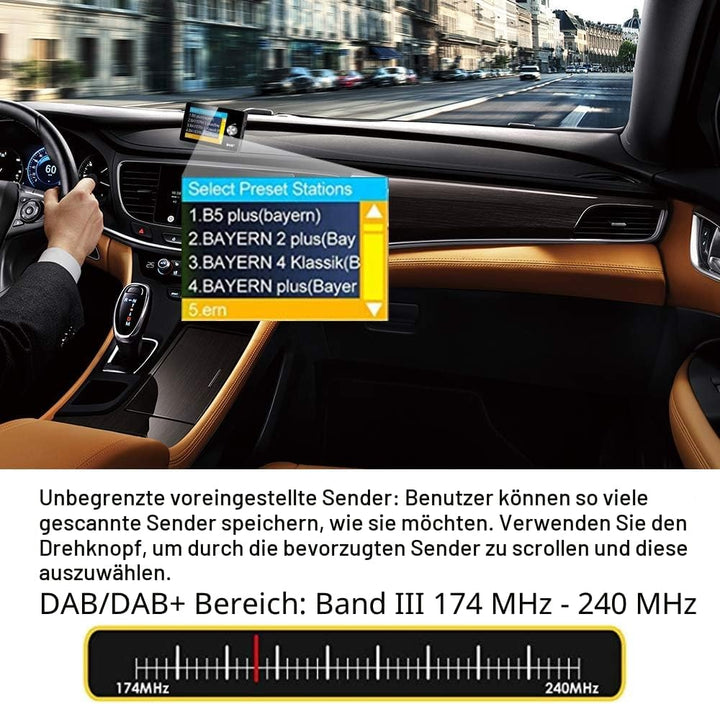 LEXXSON DAB Adapter für Autoradio | 2.8" buntes Display Radioadapter, tragbares DAB Transmitter Digi