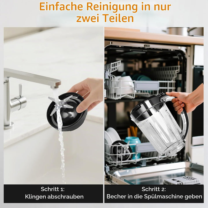 Bear Mixer Smoothie Maker 700W, Hochleistungsmixer mit 1500ml Mixbecher, 2 Geschwindigkeiten &amp; Pulse