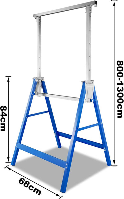 Jopassy Arbeitsbock 2er set,Blau Gerüstbock Klappbock 7-fach höhenverstellbar, max. 200kg Belastbark