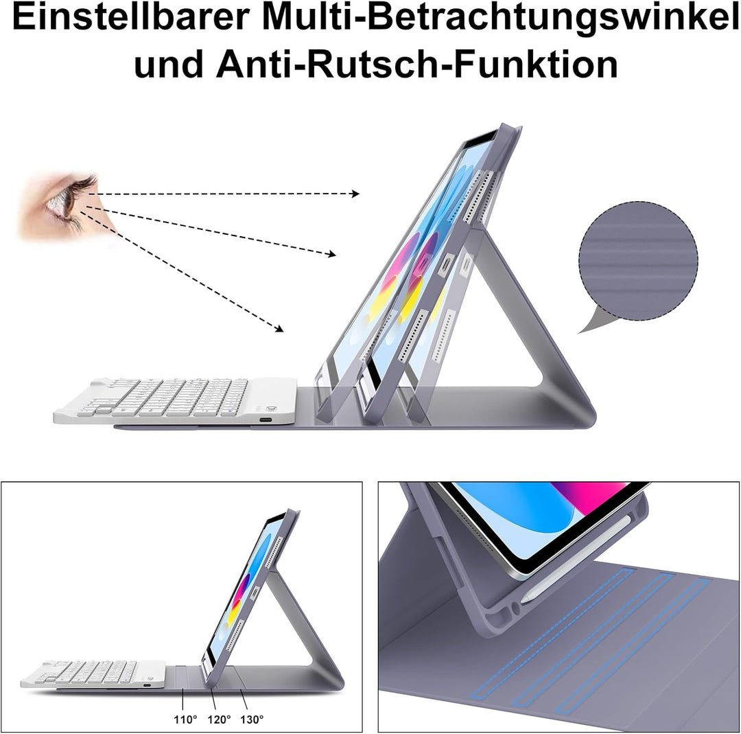 WINCHKING Tastatur Hülle Für iPad A16 11/10 Generation 2025/2022 (11/10.9 Zoll), Hülle Mit Tastatur