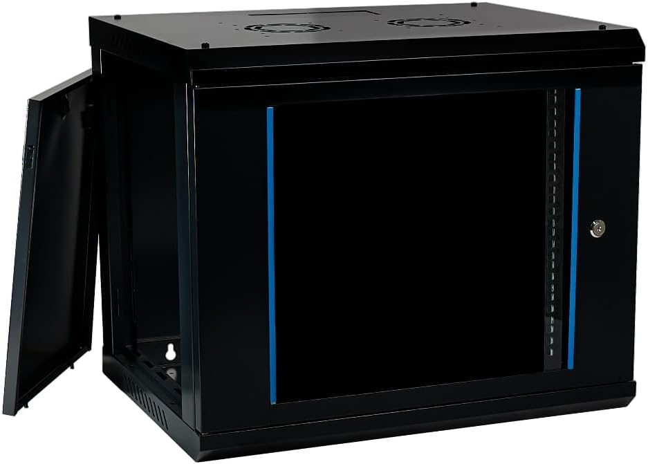 Koscom Connect Netzwerkschrank 9 HE I Serverschrank 19 Zoll I Wandmontage 600 x 450 x 503 mm I voll