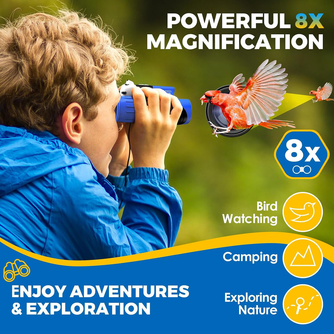 Fernglas für Kinder, Spielzeug für 3–12 Jahre alte Mädchen und Jungen, Vogelbeobachtung, Wandern, 4,