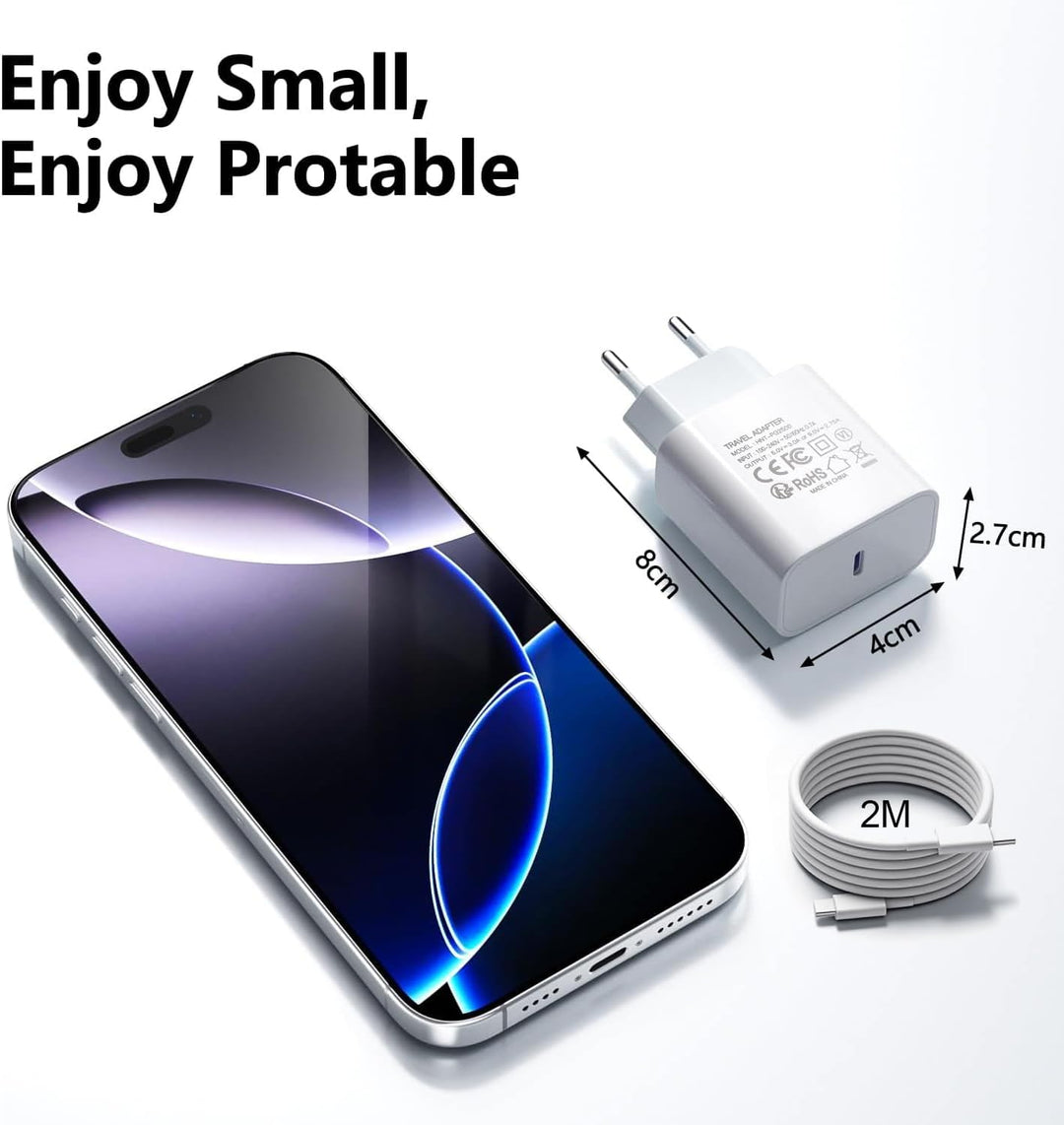 3er-Pack USB C 25W Ladegerät Ladekabel, Schnellladegerät PD3.0 Stecker Typ C Handy Netzteil Wand-Lad