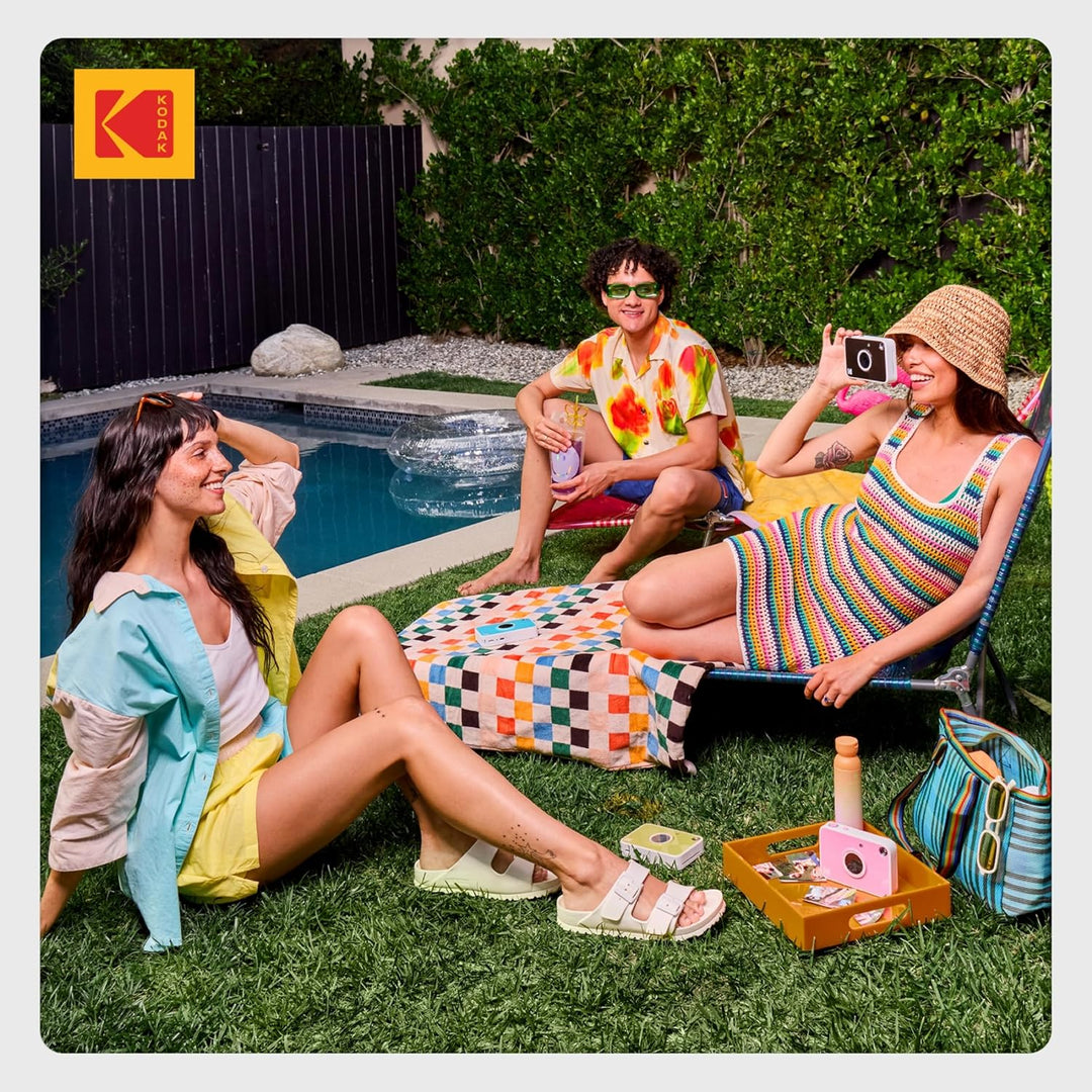 Kodak Printomatic+ Sofortbild Digitalkamera 10MP mit RGB LED, druckt Vollfarb-Fotos auf Zink 2x3” Pa
