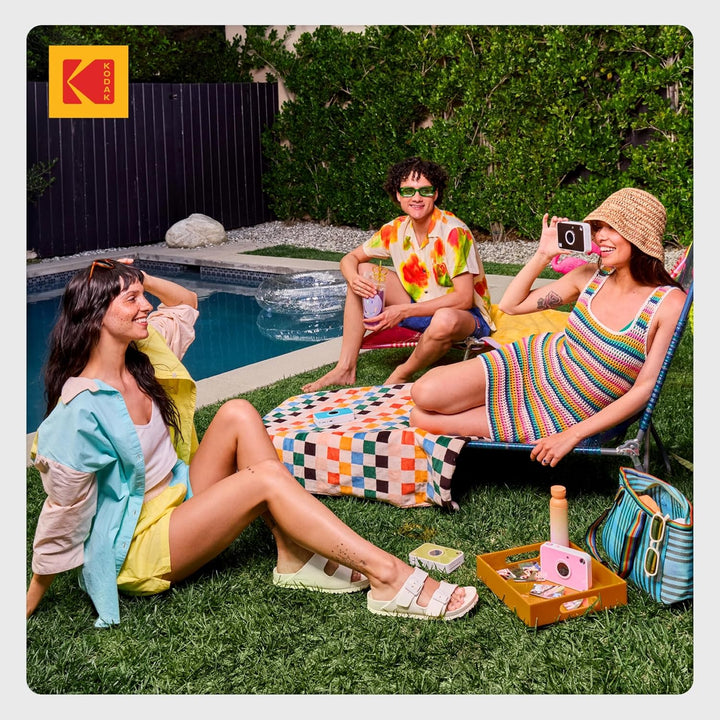 Kodak Printomatic+ Sofortbild Digitalkamera 10MP mit RGB LED, druckt Vollfarb-Fotos auf Zink 2x3” Pa