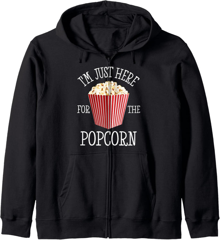Popcorn Ich bin nur hier für das Popcorn-Geschenk Kapuzenjacke