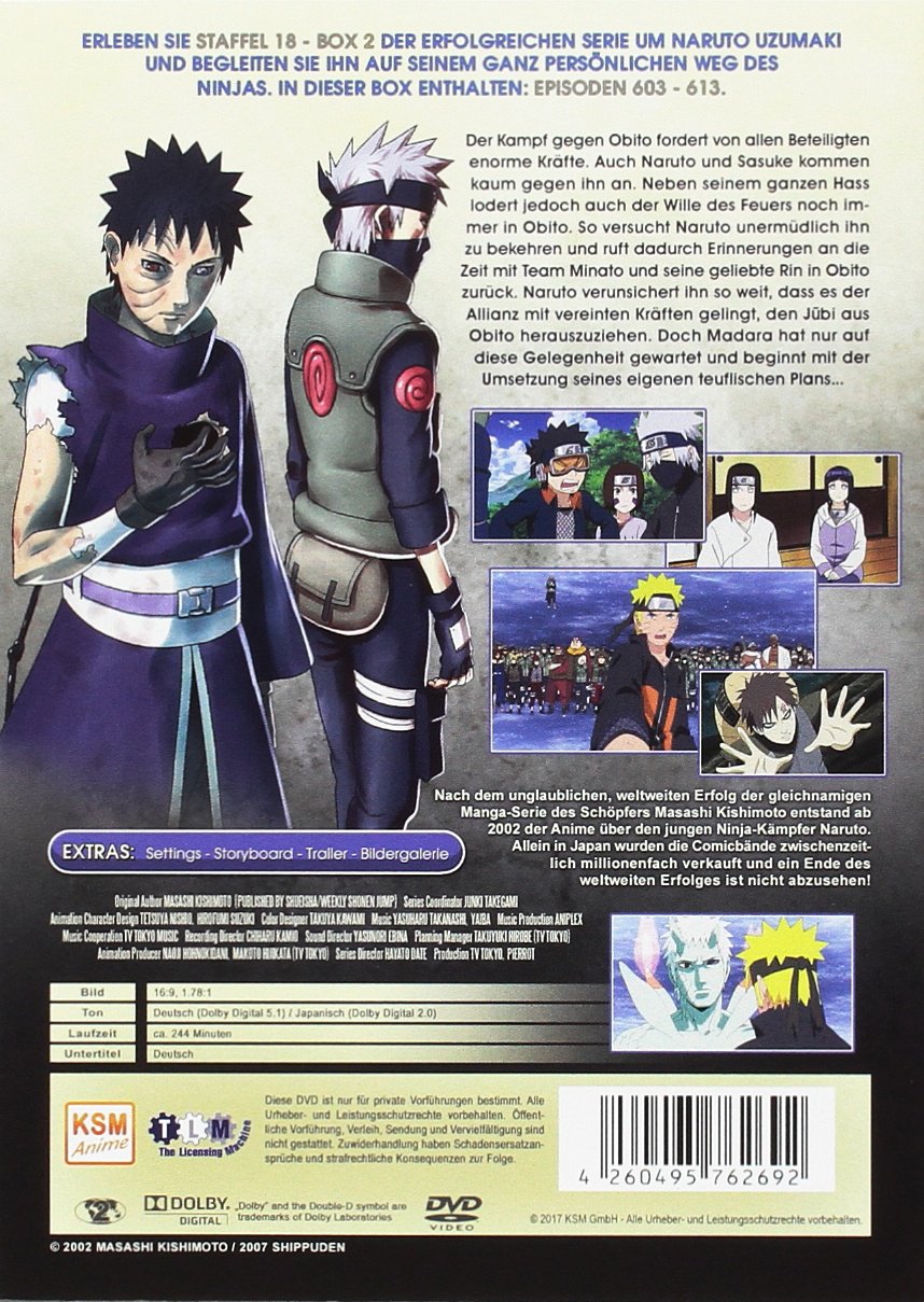Naruto Shippuden - Der vierte grosse Shinobi Weltkrieg - Obito Uchiha - Staffel 18.2: Folgen 603-613