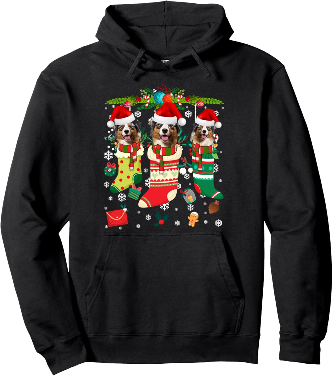 Australischer Schäferhund, lustige Weihnachts- und Adventszeit Pullover Hoodie