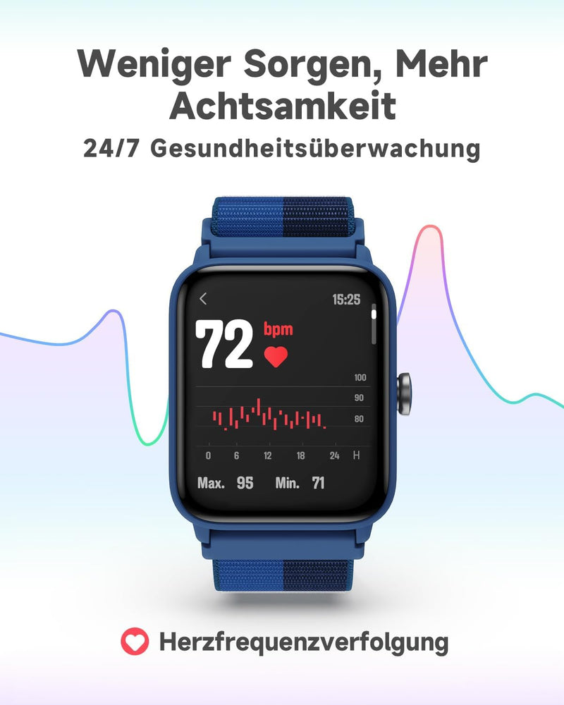BIGGERFIVE Smartwatch Kinder, Fitness Tracker Uhr Digitale Fitnessuhr mit Schrittzähler, 24/7 Puls,