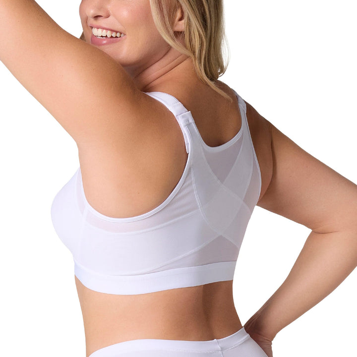 Leonisa Damen Haltungskorrektur BH, Sport BH mit Rücken Geradehalter Funktion 75E Weiss, 75E Weiss