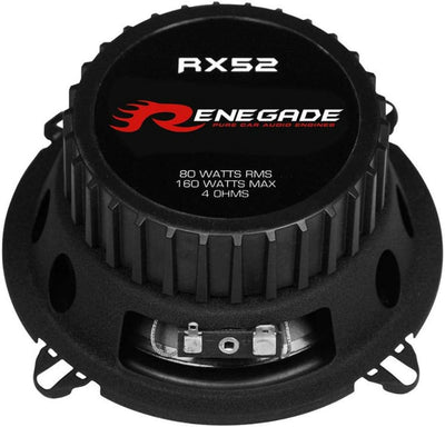 2 Lautsprecher RENEGADE RX52 2 Wege koaxial 5,25" 13,00 cm 130 mm Durchmesser 80 watt rms 160 watt m