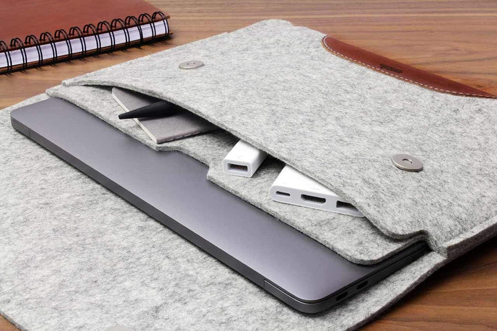 Pack & Smooch Hülle für MacBook Pro 14 (2021-2023) Sleeve Case 100% Wollfilz Und Pflanzlich Gegerbte
