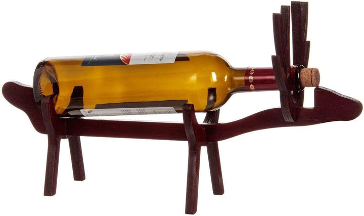 Holzflaschenhalter Rentier