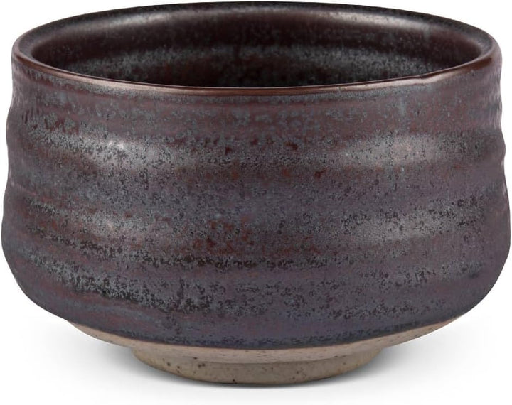 MAOCI - Matcha-Schale Chawan aus Porzellan 400ml dunkel handgefertigt - als Geschenkbox