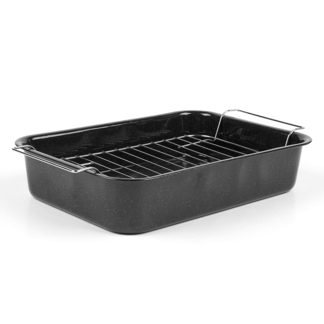 Russell Hobbs CW9161 Romano 34cm Emaille bräter - mit gitter, rechteckige auflaufform mit rost, Spül