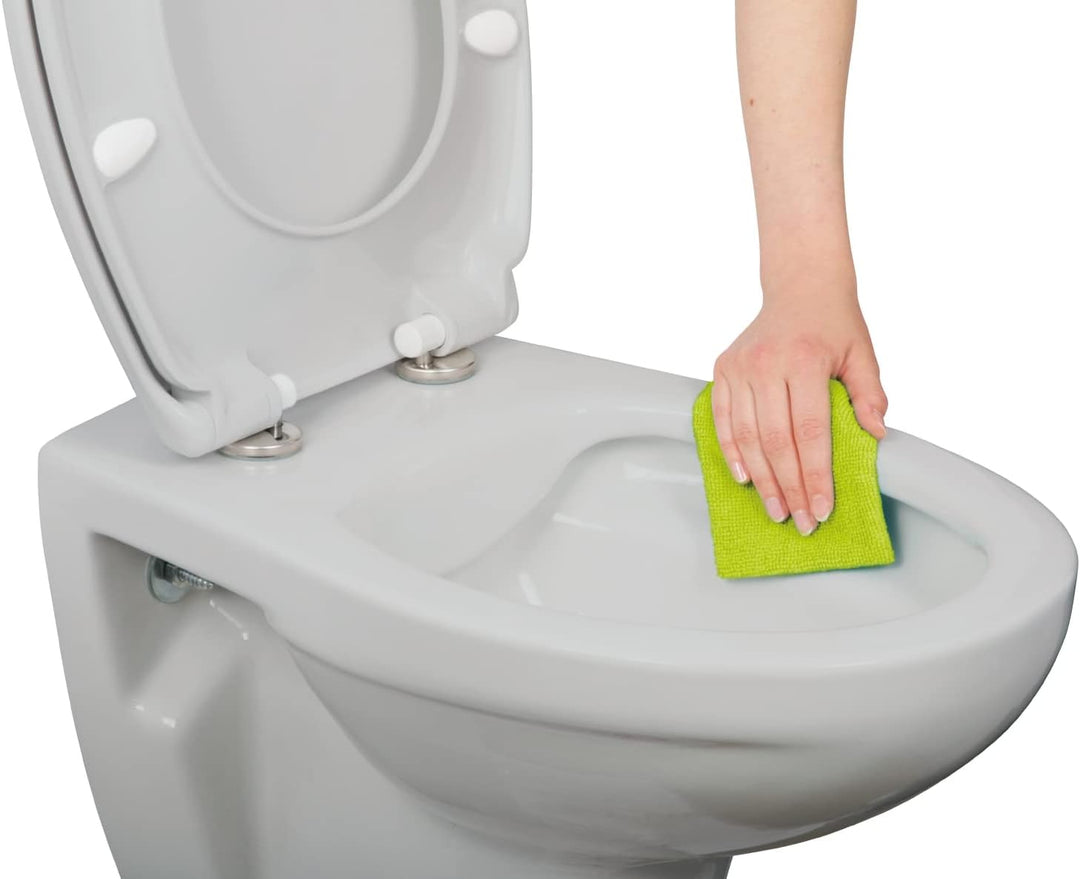 Calmwaters® Hänge WC spülrandlos in Manhattan-Grau, Wand-WC mit Abgang waagerecht, Tiefspül WC ohne