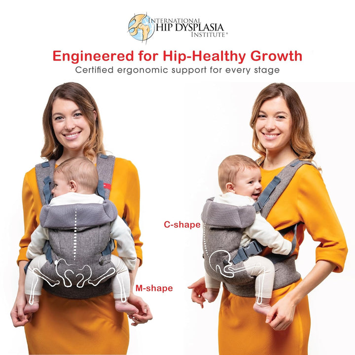 YOU+ME 4-in-1 Babytrage Neugeborene ab Geburt bis Kleinkind (3,6–14,5 kg) - Ergonomische, hüftfreund