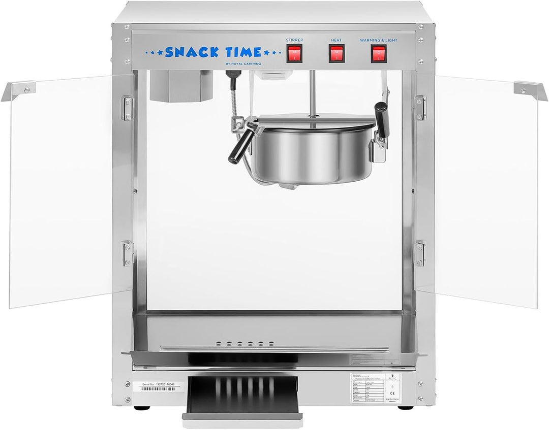 Royal Catering Popcornmaschine Popcornmaker RCPS-1350 (1.350 W, Arbeitsleistung ca. 6 kg/h, Topfdurc