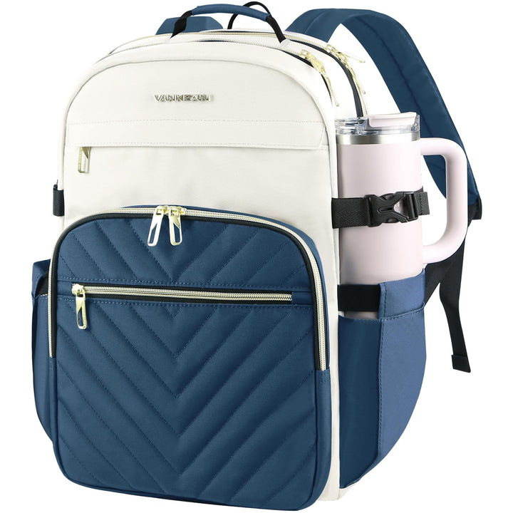 VANKEAN Laptop-Rucksack für Damen, 17.3 inch Beige-haze-blau 17.3", Beige-haze-blau 17.3"