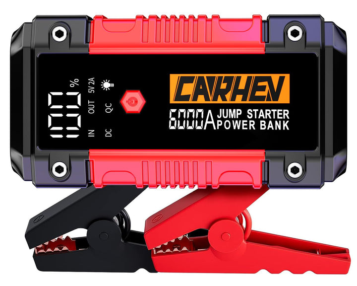 Starthilfe Powerbank für pkw, 6000A Spitzenstrom Auto Starthilfe Powerbank, 12V Starter Powerbank(Bi