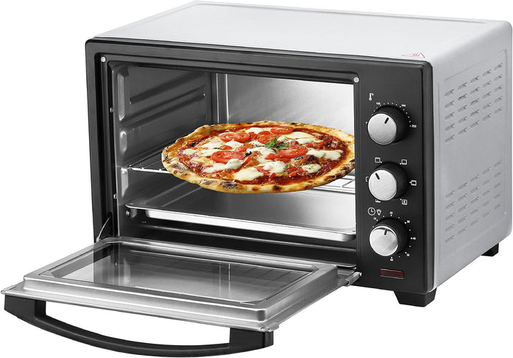 Mini Backofen 25 Liter | Pizza-Ofen | 3in1 Backofen | Minibackofen | Miniofen | Krümelblech | Ober-/