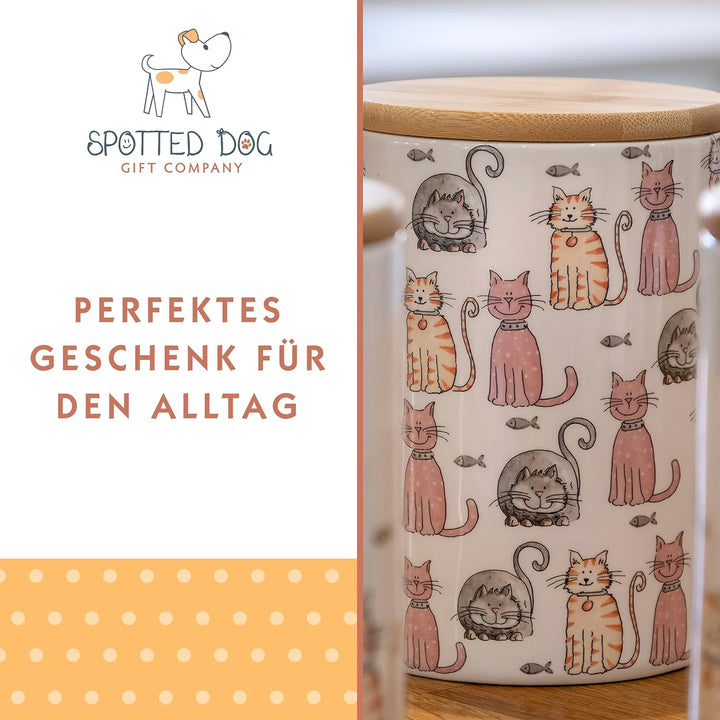SPOTTED DOG GIFT COMPANY Vorratsdosen Keramik mit Deckel Luftdicht - 3 Vorratsbehälter vielseitig Au