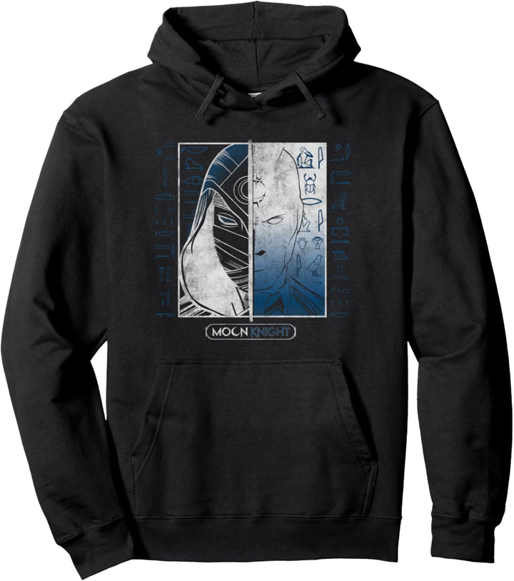 Marvel Moon Knight Split Face Poster Pullover Hoodie