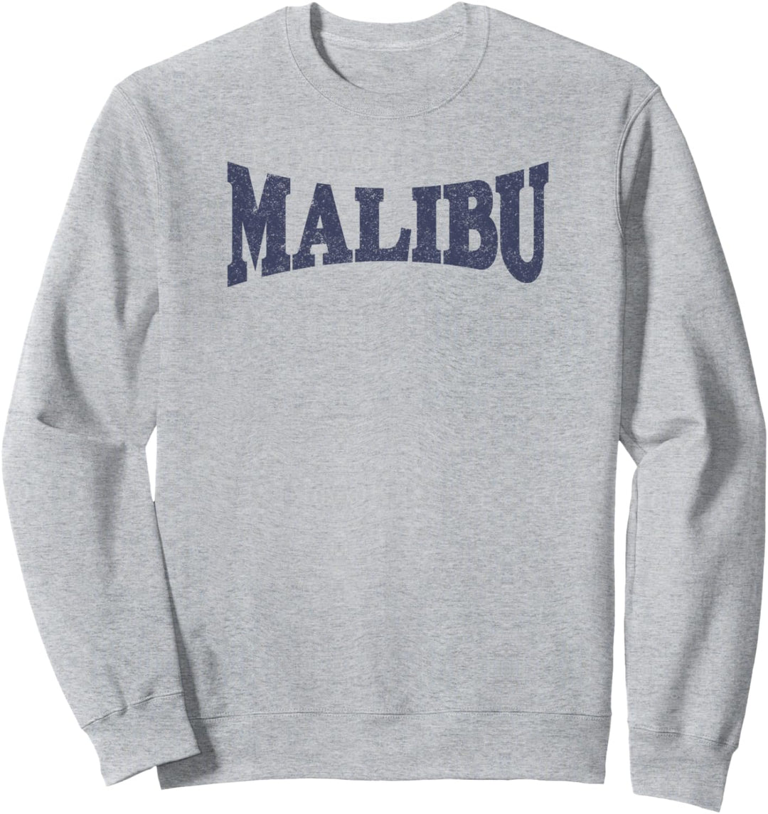 Trendy Malibu Simple Bold Blue Collegiate Text Sweatshirt