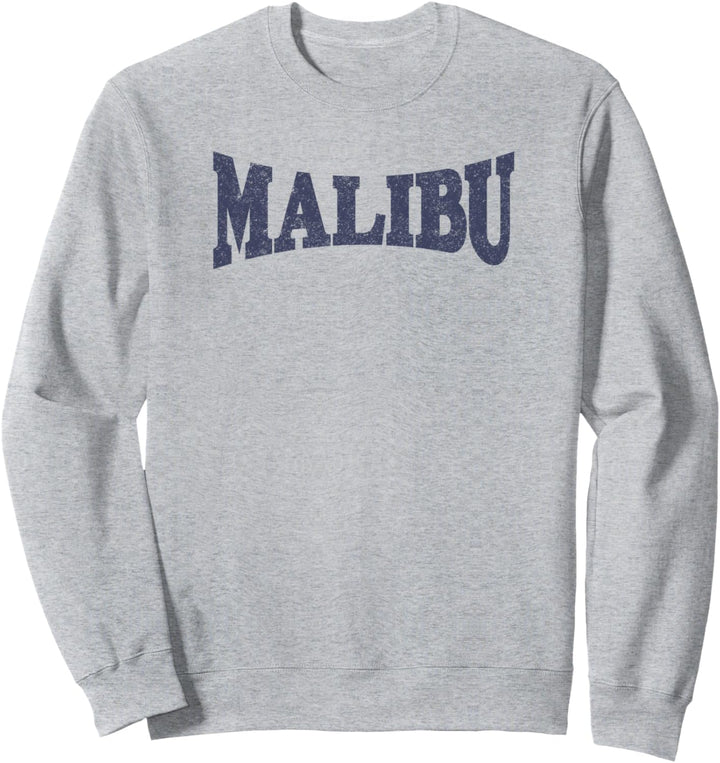 Trendy Malibu Simple Bold Blue Collegiate Text Sweatshirt