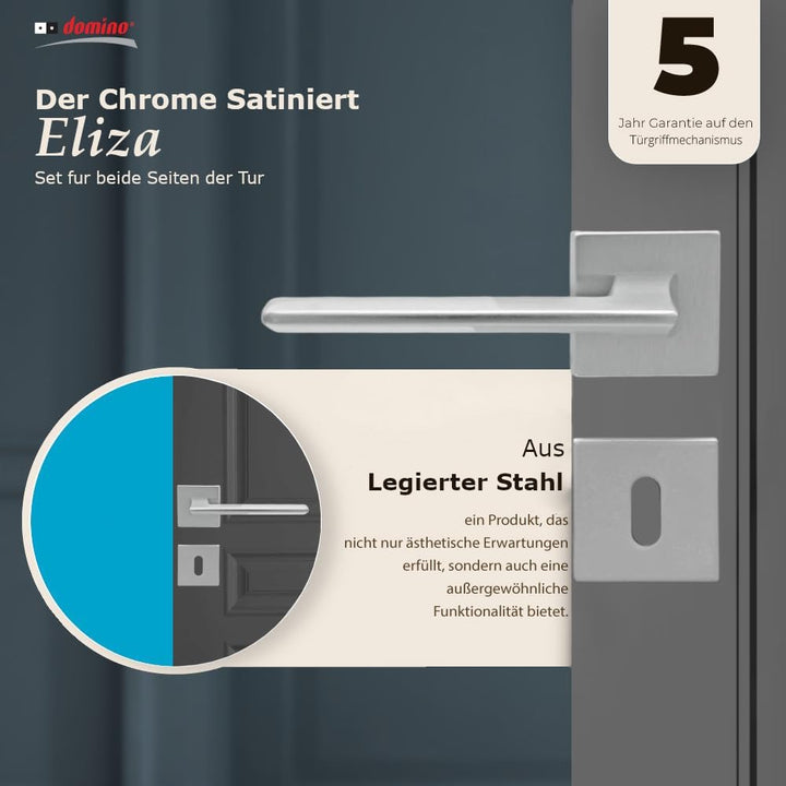 domino Türgriff ELIZA-QR M4 BB-Buntbart Drückergarnitur für Zimmertüren Türdrücker-Set Rosetten-Garn