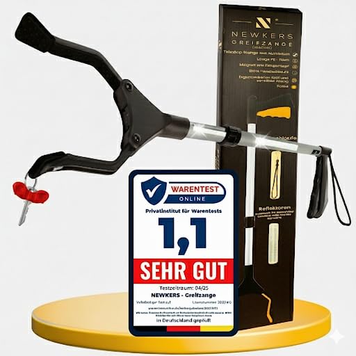 [75-111cm] Greifzange für Senioren, Greifer mit Aluminium Teleskop Stange für individuelle Einstellu