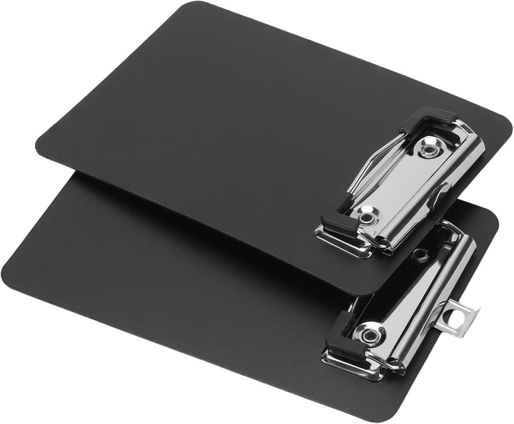 18 Stück Schwarz Klemmbrett A6, 10 x 15 cm Kunststoff Schreibplatte mit Metallklemme, Klemmbretter m