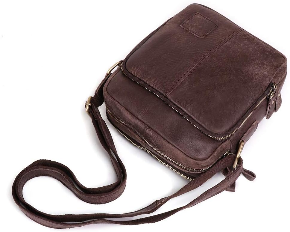 BAIGIO Umhängetasche Herren Leder Schultertasche Vintage Herrentasche Messenger Bag mit Schultergurt