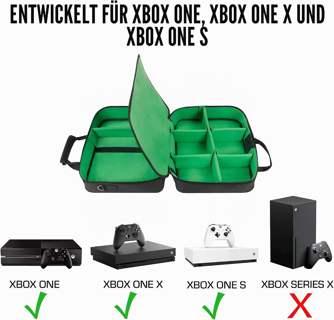 USA Gear Tragetasche für Gaming Konsolen - Schutz Konsolentasche mit Schultergurt und Unterteilbaren