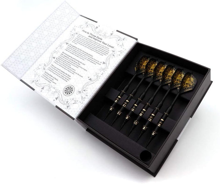 CUESOUL Jazz-METAL 19g Soft Tip Dart Set aus schwarz beschichtetem Messing mit integrierten AK5 Flig