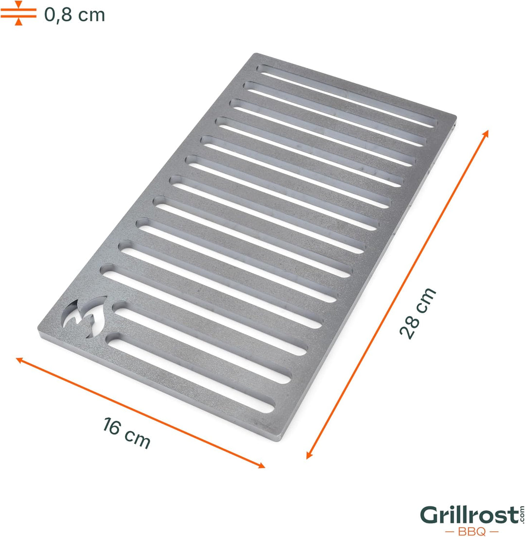 Grillrost.com Das Original Ofenrost 16x28cm aus massivem Stahl - Kein Guss dadurch Keine Bruchgefahr