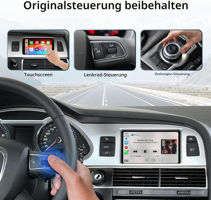 EZoneTronics Wireless CarPlay &amp; Android Auto Retrofit Kit Decoder für Audi A6/Q7 2009-2015 mit MMI 3