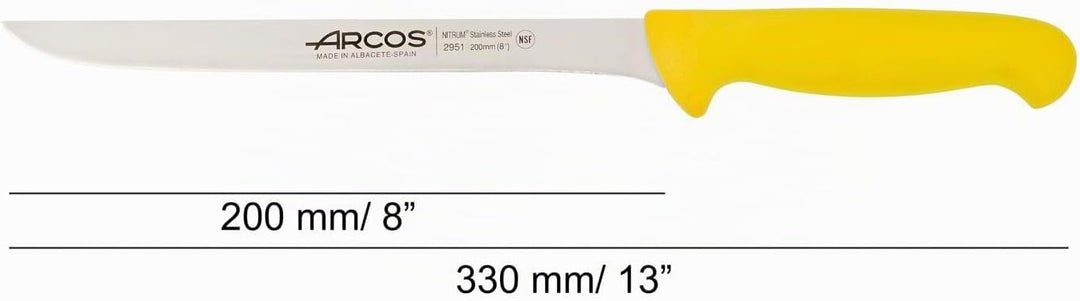 Arcos Filetiermesser mit Nitrum Edelstahlklinge 200 mm - Scharfes Messer für Fleisch und Fisch - Erg