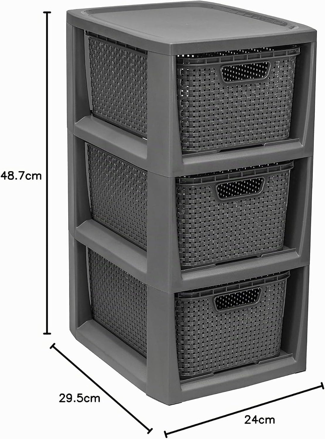 BranQ - Home essential 100% recycelt Kunststoff PP, Ökologisch, Regal in Rattan Design, 29,5x24x48,7