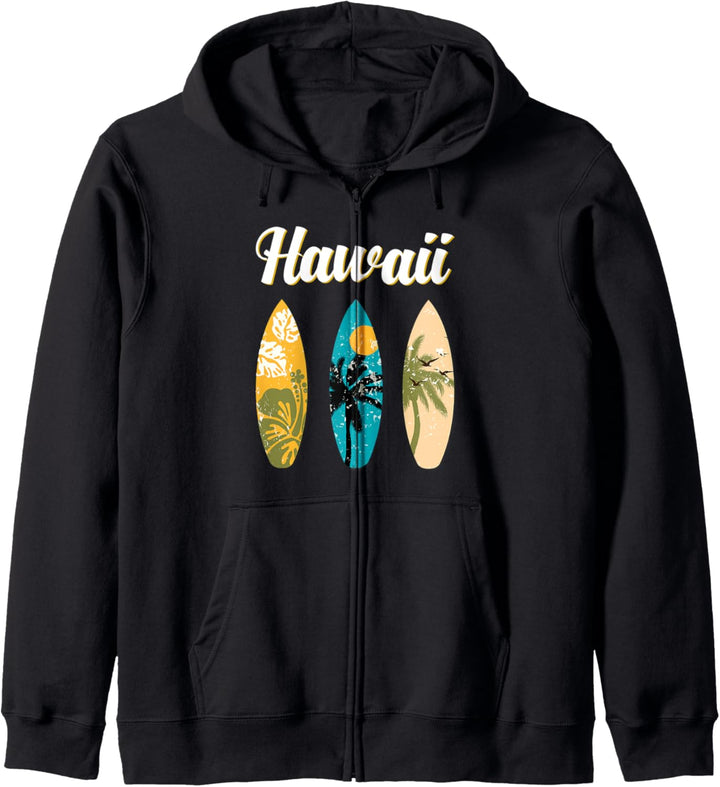 Hawaii Surfen Aloha Vintage Retro Surfbrett Strand Surfer Kapuzenjacke