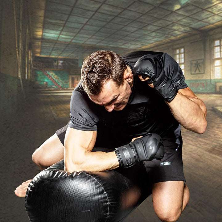 RDX Profi MMA Sparring Handschuhe, Maya Hide Leder, Kampfsport Kickboxen Gepolstert Gloves, Lang Han