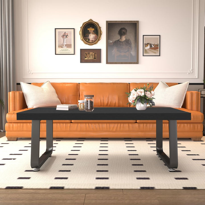 HSH Couchtisch, Wohnzimmertisch Tisch mit Metallgestell, Kaffeetisch für Wohnzimmer, Teetisch aus Ho