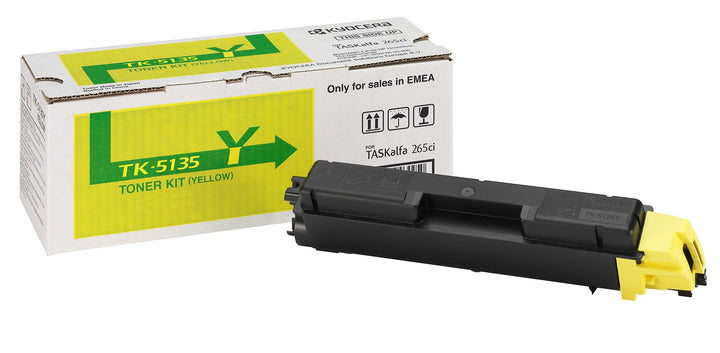 Kyocera TK-5135Y Toner Gelb. Original Tonerkartusche 1T02PAANL0. Kompatibel für TASKalfa 265ci, TASK